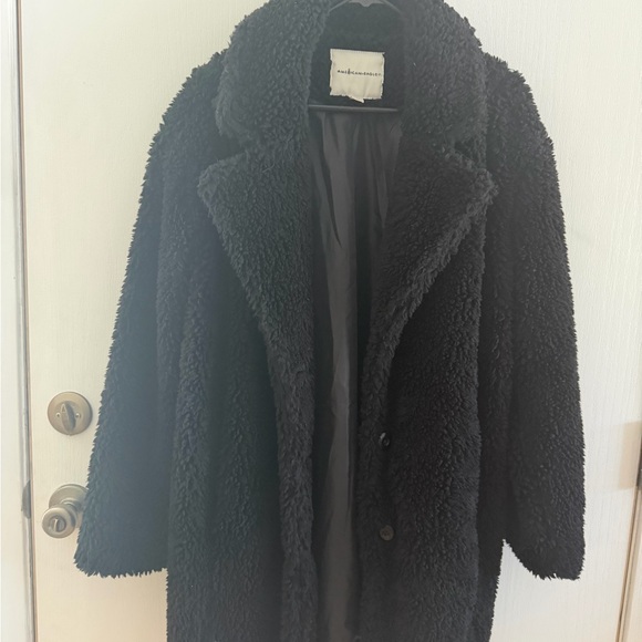 American Eagle Outfitters Black Teddy Jacket - Picture 2 of 3